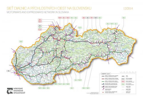 Актуальная карта платных дорог Словакии