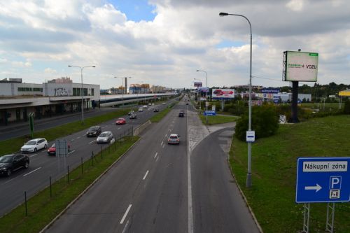 Въезд на парковку P+R на окраине Праги